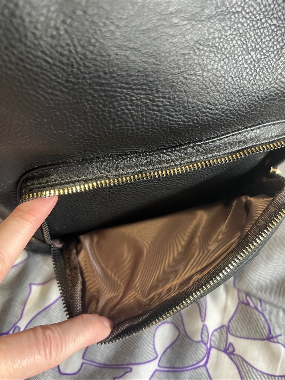Black Mini Backpack with Gold Teddy Accent - Picture 8 of 12